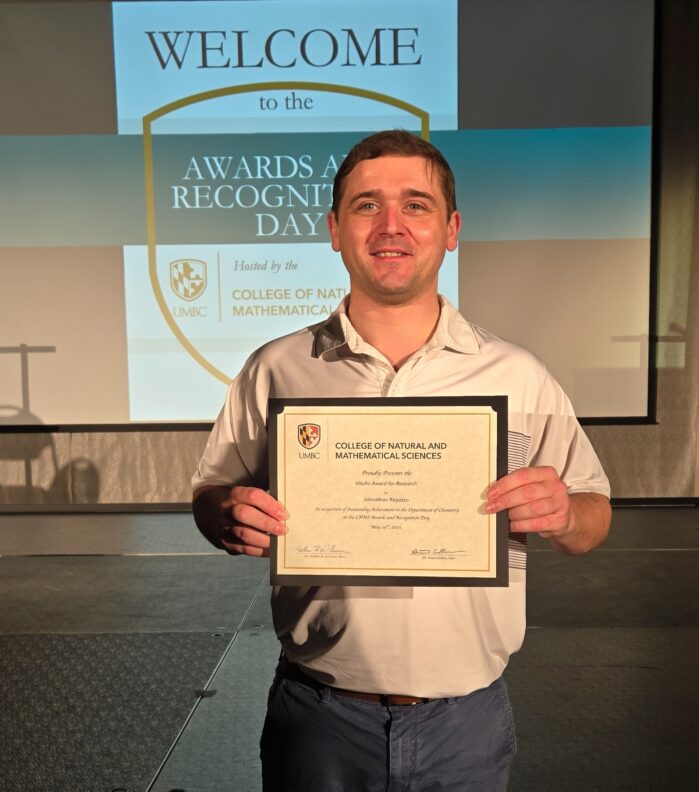 Johnathan Ragazzo Awarded UMBC’s Vitullo Award for Research (CNMS Awards and Recognition Day 2025)